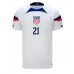 Fotbalové Dres Spojené státy Timothy Weah #21 Domácí MS 2022 Krátký Rukáv